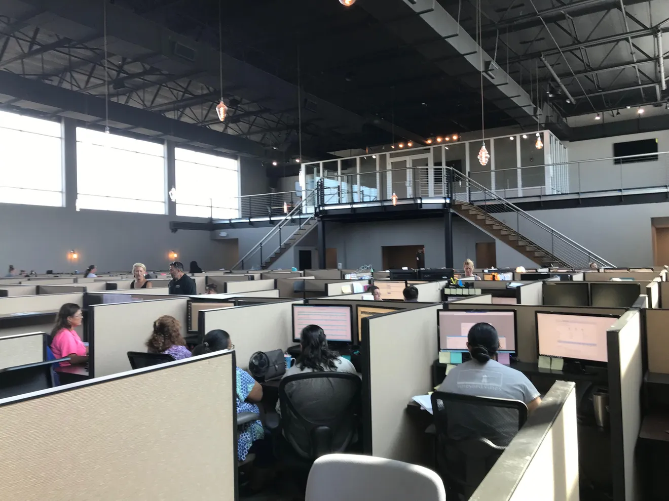 Jayson Myers Office at Synergy Billing Fountainhead Headquarters - Loft Office with 20-Foot Conference Table Overlooking Cubicles, Holly Hill, Volusia County, Florida